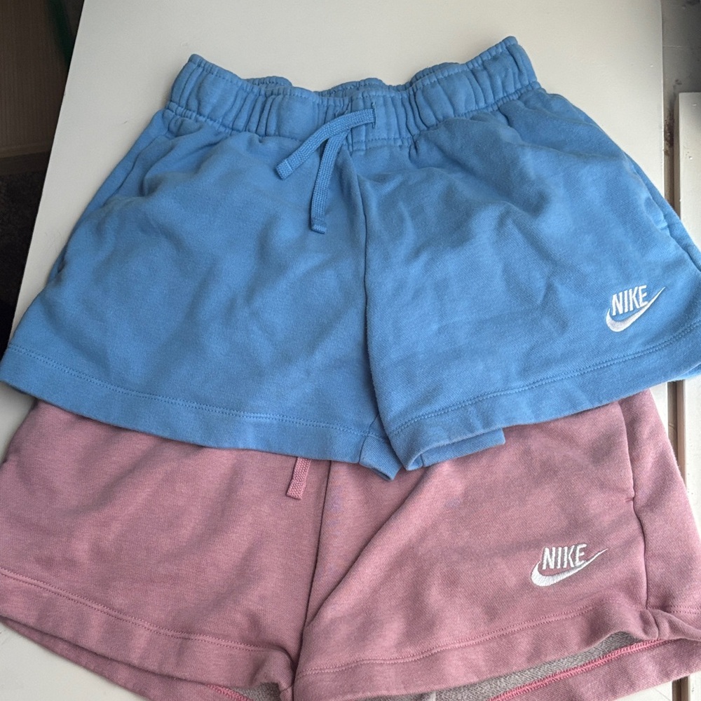 Nike Kids Blue and Pink Shorts Duo